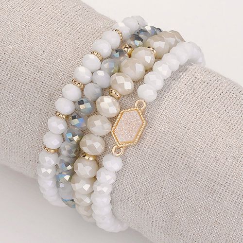 Bracelet perlé géométrique - SHEIN - Modalova