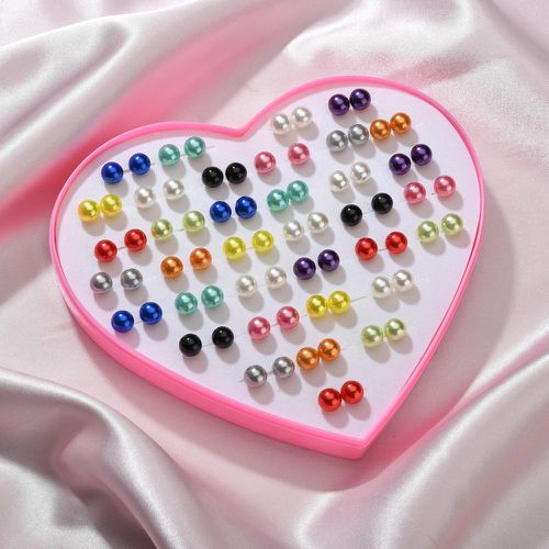 Paires Boucles d'oreilles à fausses perles de couleur aléatoire - SHEIN - Modalova