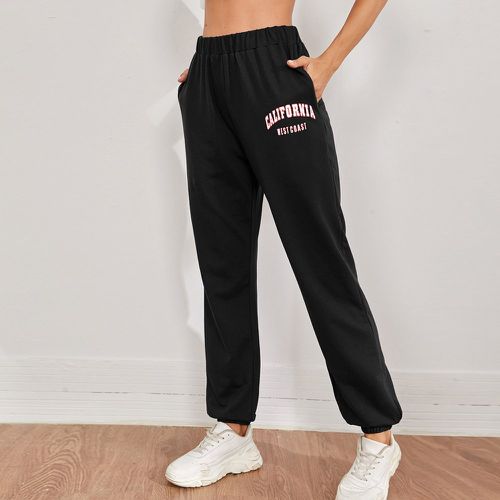 Pantalon de jogging à lettres avec poche - SHEIN - Modalova