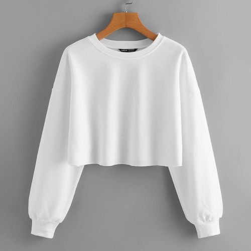 Sweat-shirt court unicolore - SHEIN - Modalova