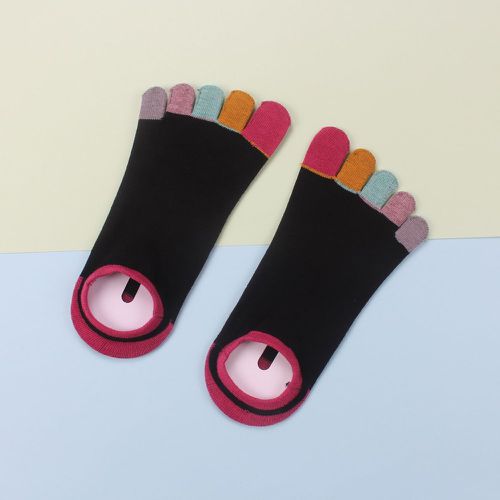 Chaussettes à cinq orteils avec blocs de couleurs - SHEIN - Modalova