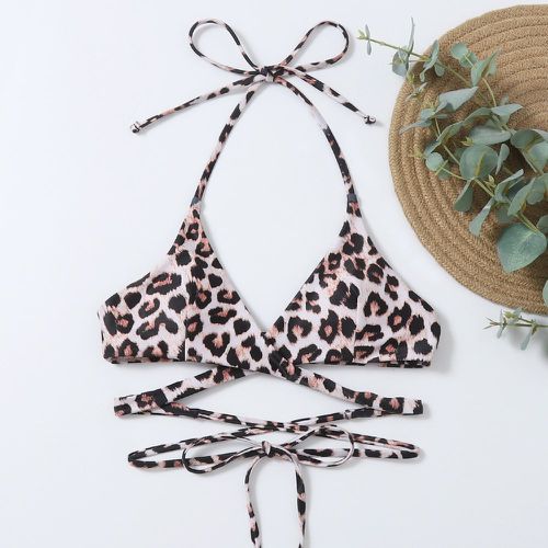 Haut de bikini à léopard avec ras-du-cou - SHEIN - Modalova
