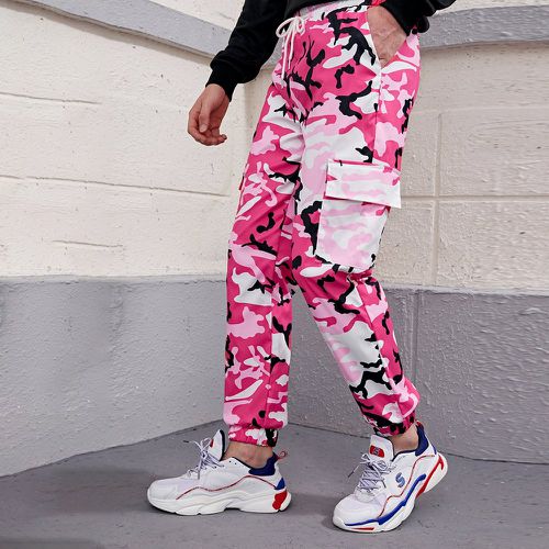 Pantalon de jogging cargo à imprimé camouflage avec cordon - SHEIN - Modalova