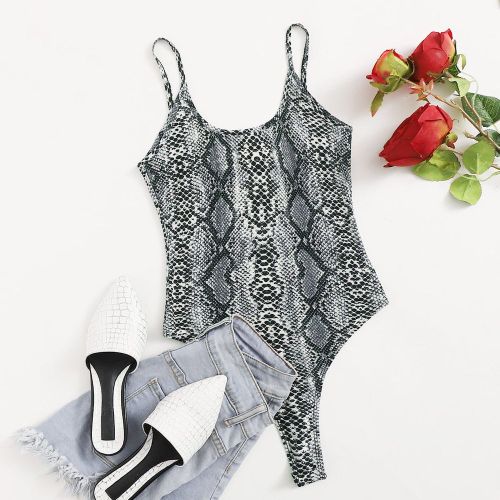 Body à fines brides avec imprimé python - SHEIN - Modalova