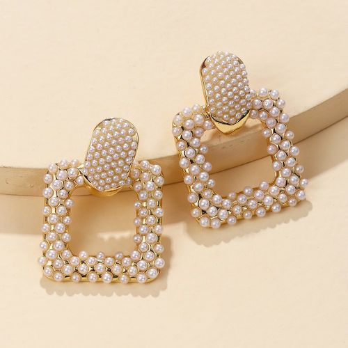 Boucles d'oreilles carrées à perles - SHEIN - Modalova