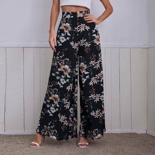 Pantalon ample fleuri avec zip - SHEIN - Modalova