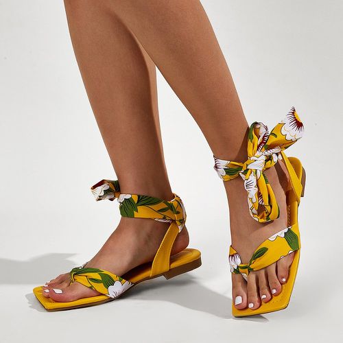 Sandales avec motif fleur à bride à orteil - SHEIN - Modalova
