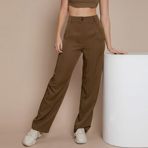 Pantalon à rayures avec zip - SHEIN - Modalova