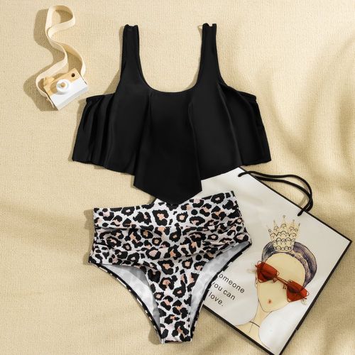 Bikini à léopard avec plis - SHEIN - Modalova