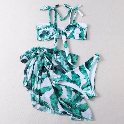 Pièces Bikini à tropical avec nœud & Jupe de plage - SHEIN - Modalova