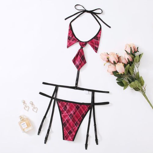 Cravate de costume à carreaux & String - SHEIN - Modalova