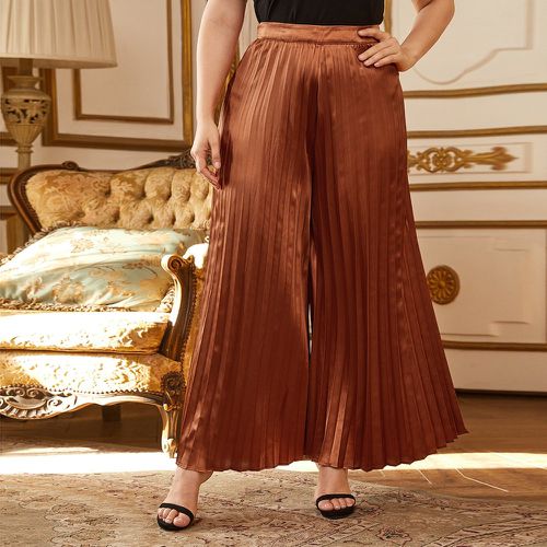 Pantalon ample en satin avec plis - SHEIN - Modalova