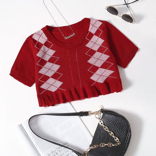 Top en tricot avec motif losange - SHEIN - Modalova