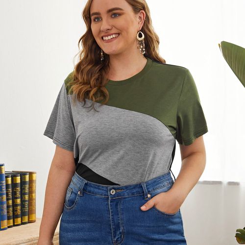 T-shirts grandes tailles Casual Blocs de couleur - SHEIN - Modalova