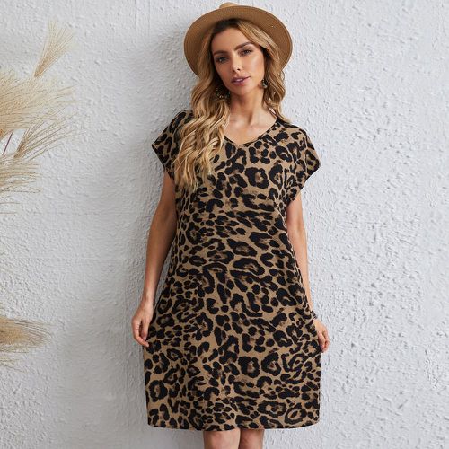 Robe à léopard à manches chauve-souris - SHEIN - Modalova