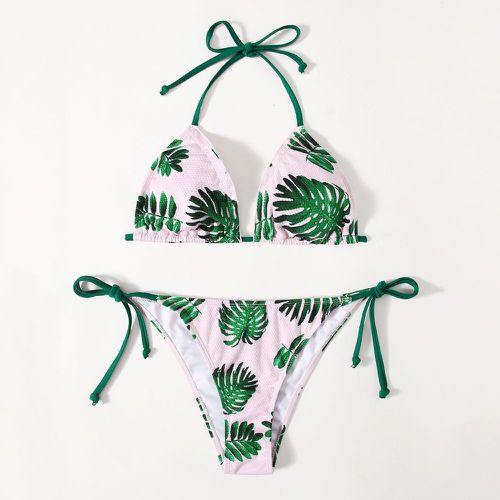 Bikini avec motif tropical et nœud - SHEIN - Modalova