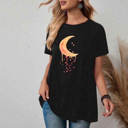 T-shirt long avec imprimé lune - SHEIN - Modalova