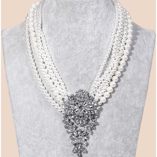 Collier avec fausses perles et strass - SHEIN - Modalova