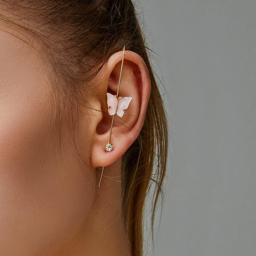 Boucles d'oreilles avec papillon et strass - SHEIN - Modalova