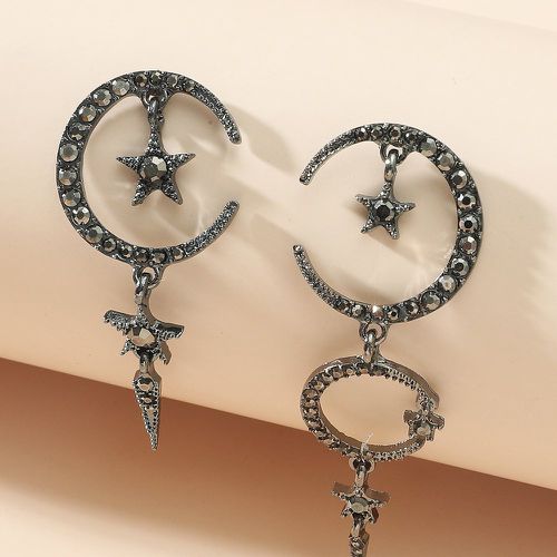 Boucles d'oreilles dépareillées design lune et étoile - SHEIN - Modalova