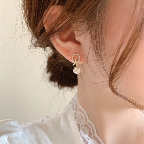 Pendants d'oreilles avec fausses perles et strass - SHEIN - Modalova