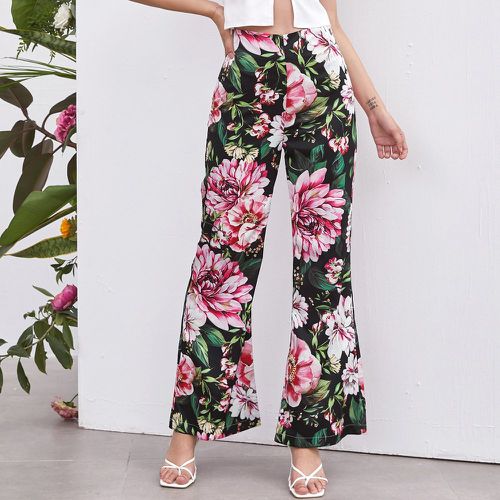 Pantalon évasé taille haute avec imprimé floral - SHEIN - Modalova