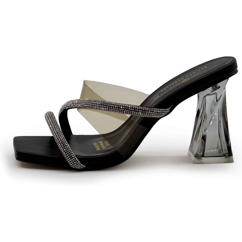 Sandales mules à talons sculpturaux transparentes avec strass - SHEIN - Modalova