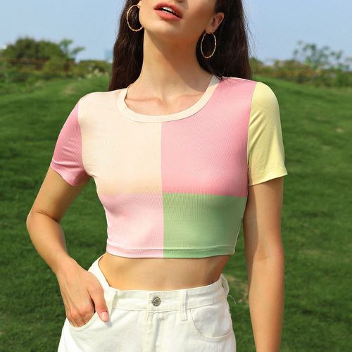 T-shirt court à blocs de couleurs - SHEIN - Modalova