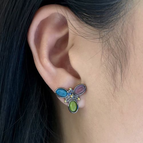 Boucles d'oreilles avec blocs de couleurs - SHEIN - Modalova