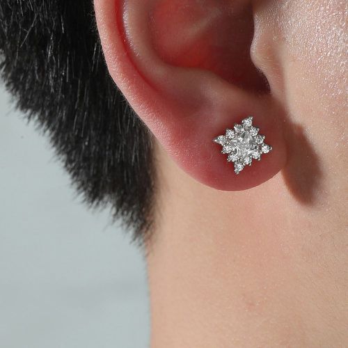 Clous d'oreilles géométriques à zircone cubique - SHEIN - Modalova