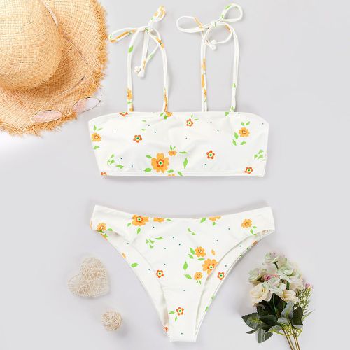 Bikini à imprimé floral à nœuds - SHEIN - Modalova