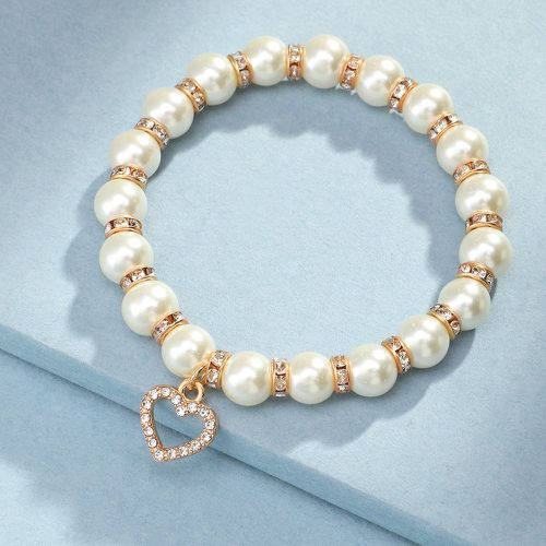 Bracelet perlé avec fausse perle et strass - SHEIN - Modalova