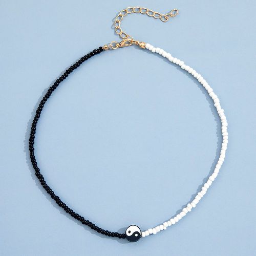 Collier avec perles et détails yin et yang - SHEIN - Modalova