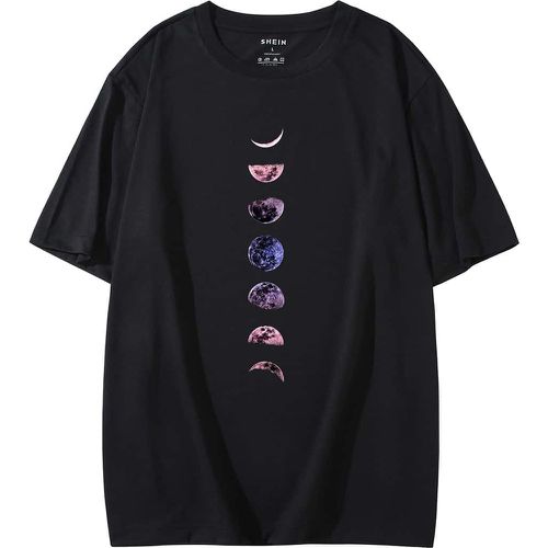 Homme T-shirt à imprimé lune - SHEIN - Modalova