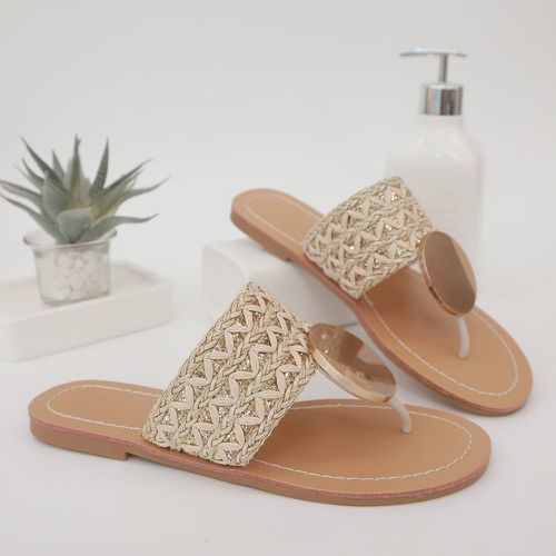 Sandales avec entre-doigt métallique Paille design - SHEIN - Modalova
