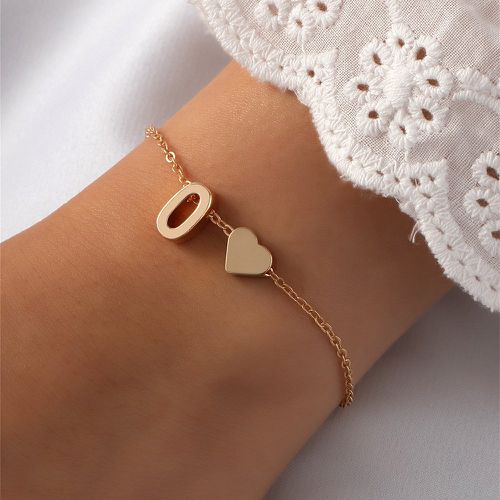 Bracelet avec cœur et lettre - SHEIN - Modalova