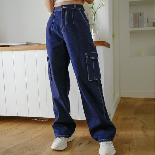 Jean taille haute poche à rabat ample - SHEIN - Modalova
