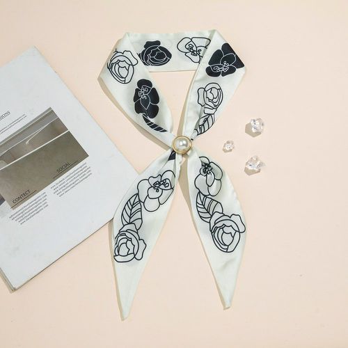 Pièce Foulard avec imprimé fleur & 1 pièce Boucle à foulard - SHEIN - Modalova