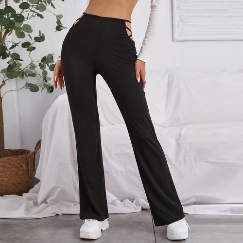 Pantalons Découpe Tissu côtelé Casual Unicolore - SHEIN - Modalova