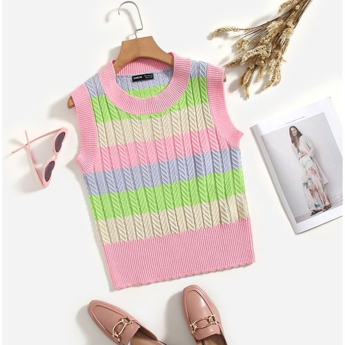 Pull en tricot gilet à blocs de couleurs texturé - SHEIN - Modalova