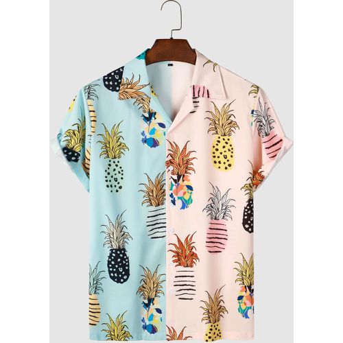 Chemise bicolore à imprimé ananas - SHEIN - Modalova