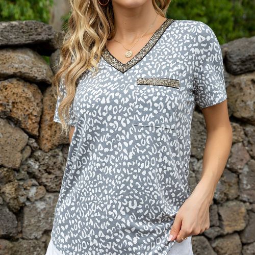 T-shirt léopard à paillettes - SHEIN - Modalova