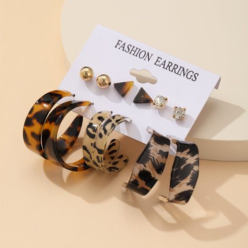 Paires Boucles d'oreilles avec motif léopard - SHEIN - Modalova