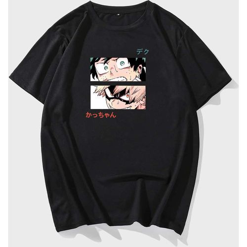 T-shirt à motif japonais et dessin animé - SHEIN - Modalova