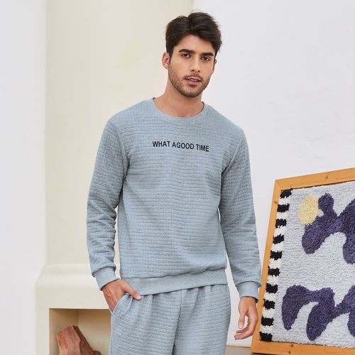 Sweat-shirt à motif slogan texturé & Pantalon de jogging - SHEIN - Modalova