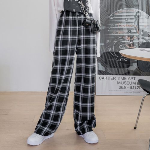 Pantalon ample à carreaux - SHEIN - Modalova