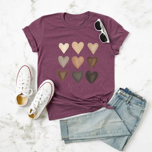 T-shirt avec imprimé cœur - SHEIN - Modalova