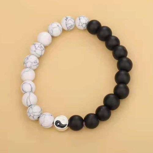 Bracelet perlé à détail taijitu - SHEIN - Modalova