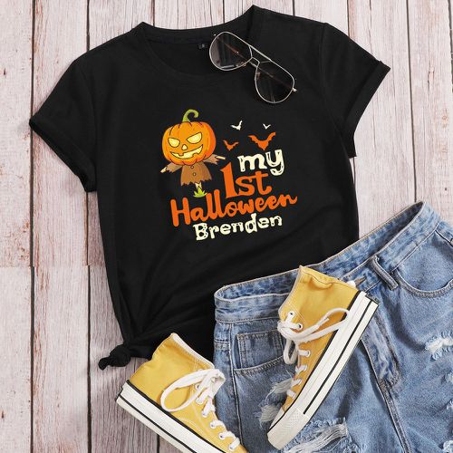 T-shirt à motif halloween et slogan - SHEIN - Modalova