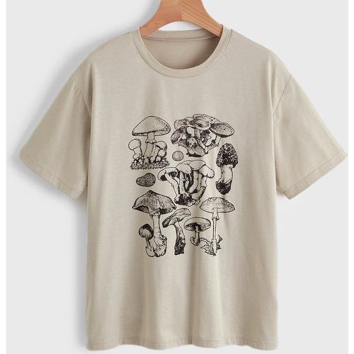 T-shirt à imprimé champignon manches courtes - SHEIN - Modalova